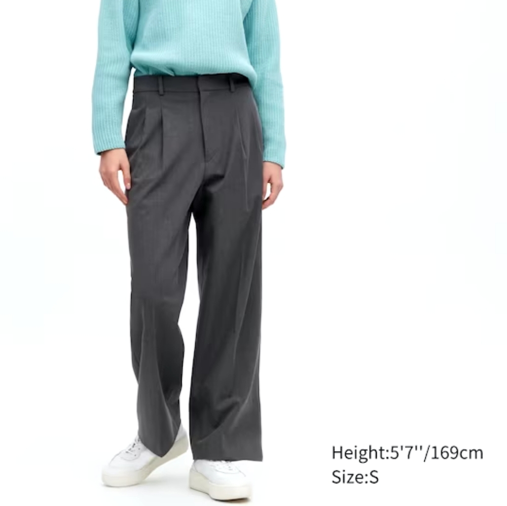 Uniqlo Wide Leg Pleated Pants Dress Pants Work Pants